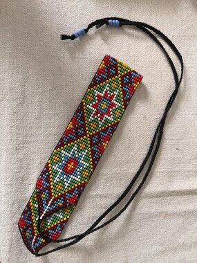 Ukrainian star pattern beaded choker